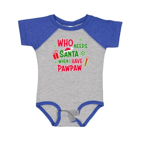 

Inktastic Who Needs Santa when I Have Pawpaw Gift Baby Boy or Baby Girl Bodysuit