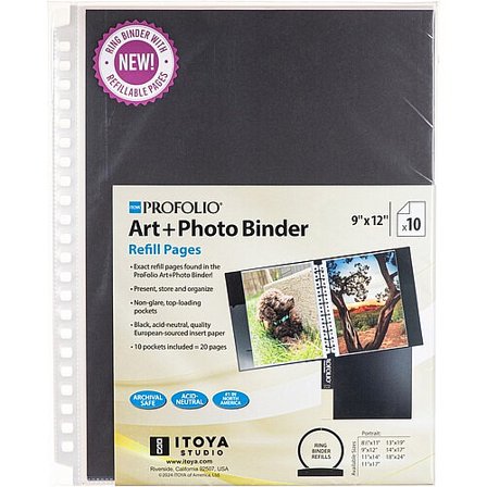 Genuine Itoya SuperClear 9x12 refills for multi-ring binders - 9x12