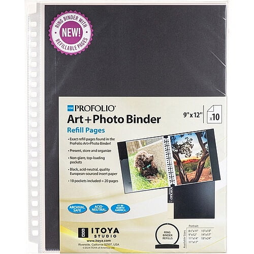 Genuine Itoya SuperClear 9x12 refills for multi-ring binders - 9x12