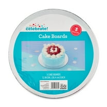 12" Silver Round Paper Cake Boards, 3 Count, by Way To Celebrate