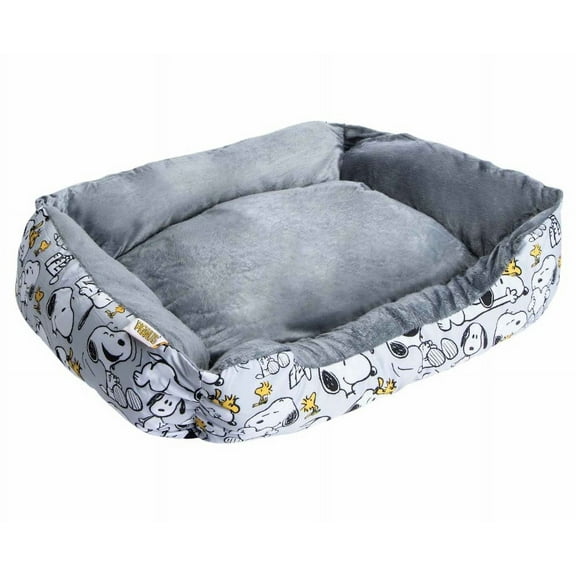 Peanuts Snoopy Super Soft Plush Cuddler Cozy Pet Bed 20" x 16" x 6" for Dogs & Cats, Small Size