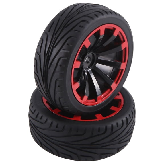 4Pcs 12mm Hex Wheel Rims & OD 2.59Inch Rubber Tires for RC 1/10 On-Road Touring Car,D