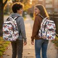 thumbnail image 3 of FUIALDOLG Waterproof Backpack for School Elementary School, Polyester Multi Pocket Bookbag, Horse Racing American Flag Pattern, 3 of 10