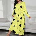 thumbnail image 2 of Yteetum Womens Soft Print Nightgowns Pajama Maxi Long Nightshirt Print Long Sleeve Nightgown Sleep Dress Ladies Casual Loungewear Long Sleeve Sleepwear Long Robe Homewear Pajamas, 2 of 4