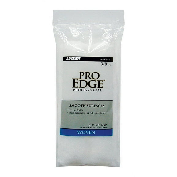 Linzer Pro Edge MR 101-2 6IN Shed-Free Mini Roller Cover, 3/8 in Nap, 6 in L, Woven Fabric Cover