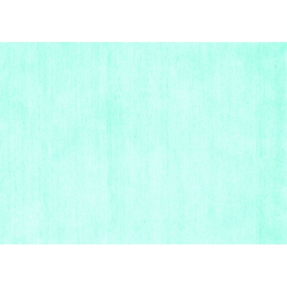 Ahgly Company Machine Washable Indoor Rectangle Solid Turquoise Blue Modern Area Rugs, 5' x 8'