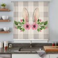 thumbnail image 5 of Grey Plaid Easter Sheer Curtains 72 Inches Long, Checkered Spring Floral Rustic Light Filering Curtains, Breathable Simi Curtain Privacy Drapes for Living Room Bedroom Lightweight Window Treatment, 5 of 9