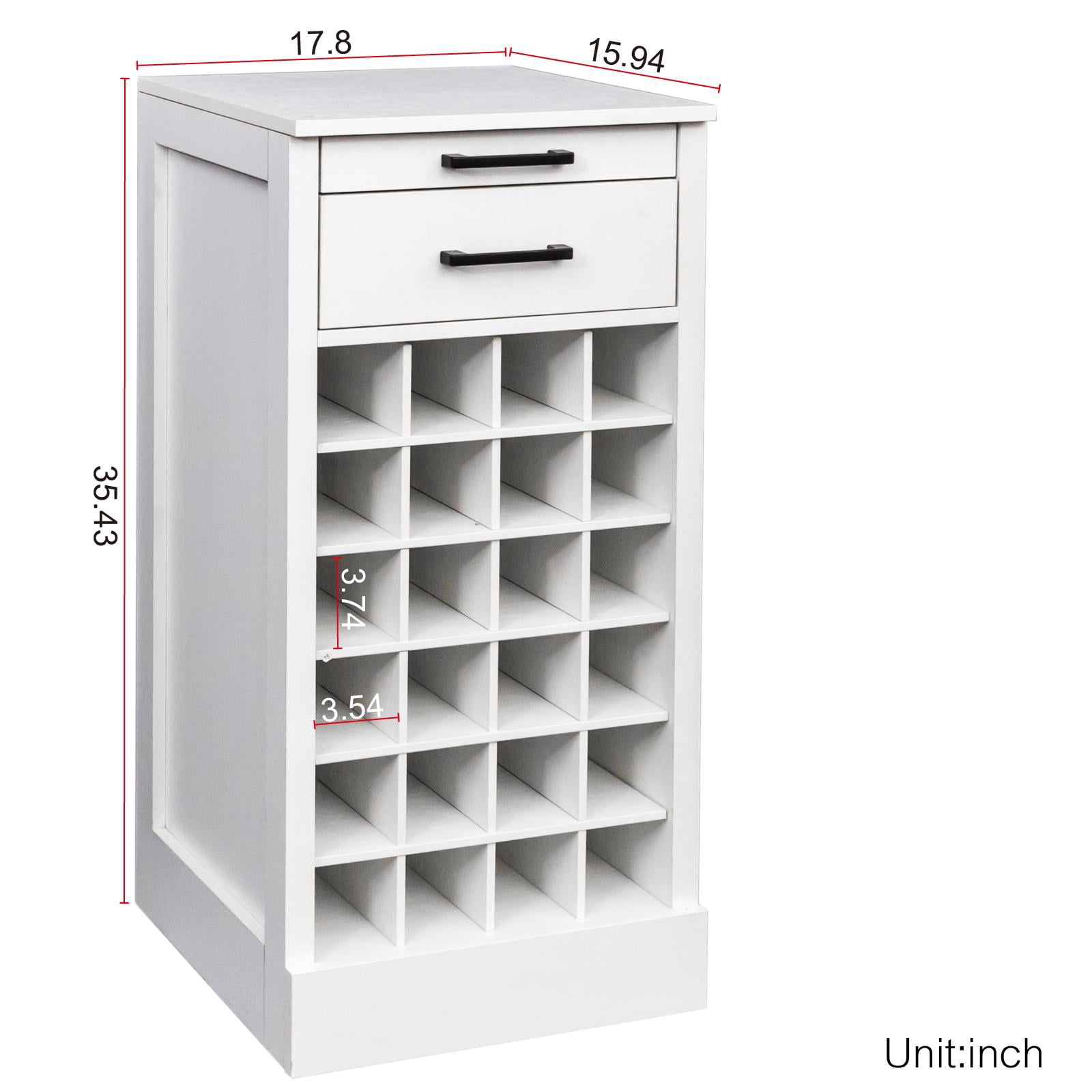 24 Wine Bar Cabinet,Farmhouse Wine Bar Cabinet Buffet Cabinet & Sideboard Cupboard for Living,Dining Room,White