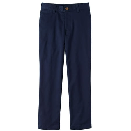 Wonder Nation Boys Slim 4-14 School Uniform Super Soft Stretch Twill Flat Front Pants