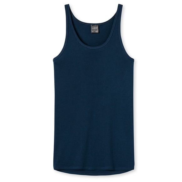 SCHIESSER Camiseta de hombre - Sport Jacket, sin mangas, Original Rib, liso Azul M (Medium)