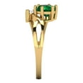 thumbnail image 3 of Three-Stone Engagement Ring for Women - 0.87ct Simulated Emerald in 18K Yellow Gold Promise Ring, 3 of 6