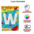 thumbnail image 5 of America Forever Summer Watermelon Monogram House Flag Letter W 28 x 40 inches Fruit Kiwi Pineapple Double Sided Vertical Outdoor Yard Lawn Decorative Fun Refreshing Summertime House Flag, 5 of 5