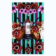 thumbnail image 1 of Metal Light Switch Plate Cover Unique Floral Beetle Teal Burgundy Stripes BUT010, 1 of 13