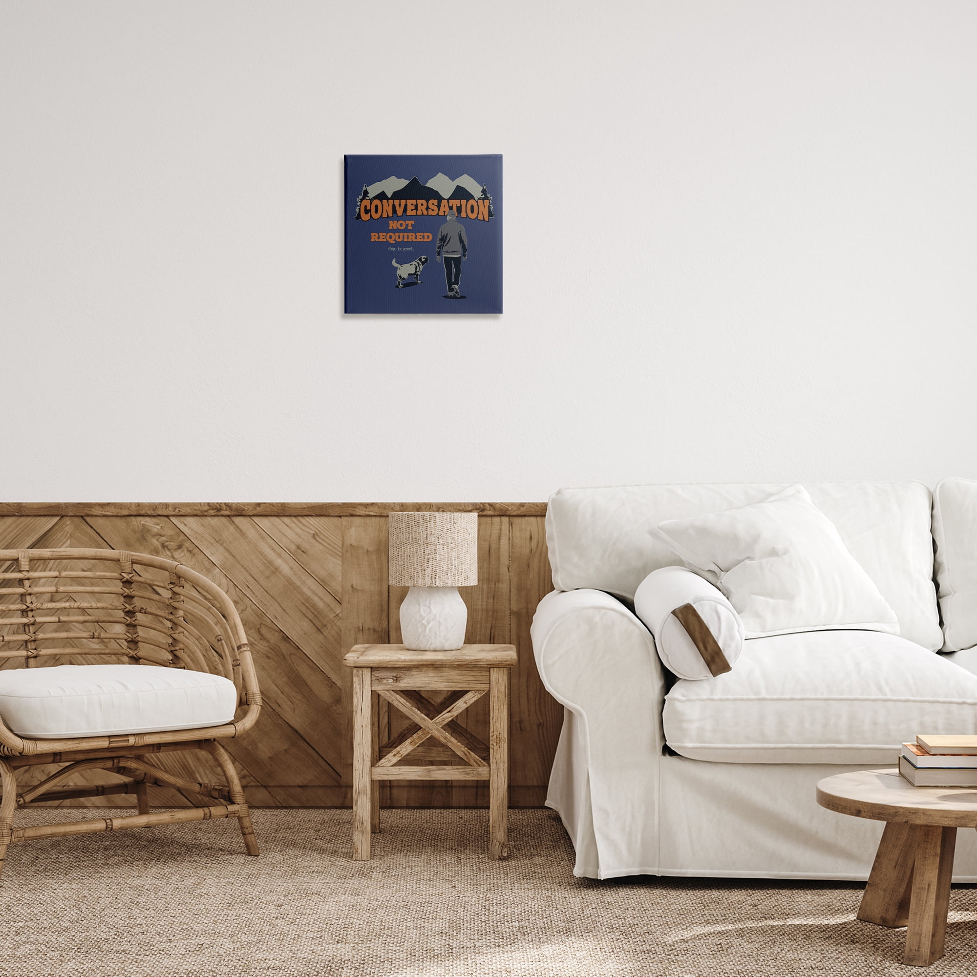 Stupell Industries Conversation Not Required Animals Painting Wrapped Canvas Art Print Wall Art, 17 x 17