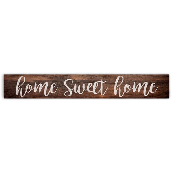 P. Graham Dunn Home Sweet Home Script Design Brown 23.88 x 3.5 Inch Solid Pine Wood Barnhouse Block Sign