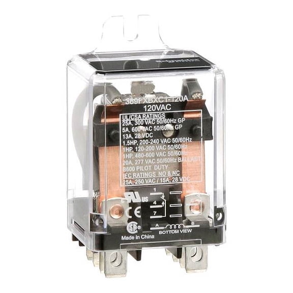 Flange Mount, Enclosed Power Relay, Octal, 25 A, 8 Pins, Quick Connect