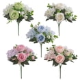 thumbnail image 3 of WMTOKK Artificial Ranunculus Leaf Bouquet Realistic Fake Flower Arrangement for Wedding Handheld Bouquet Wall Decor Home Floral Design (A), 3 of 5