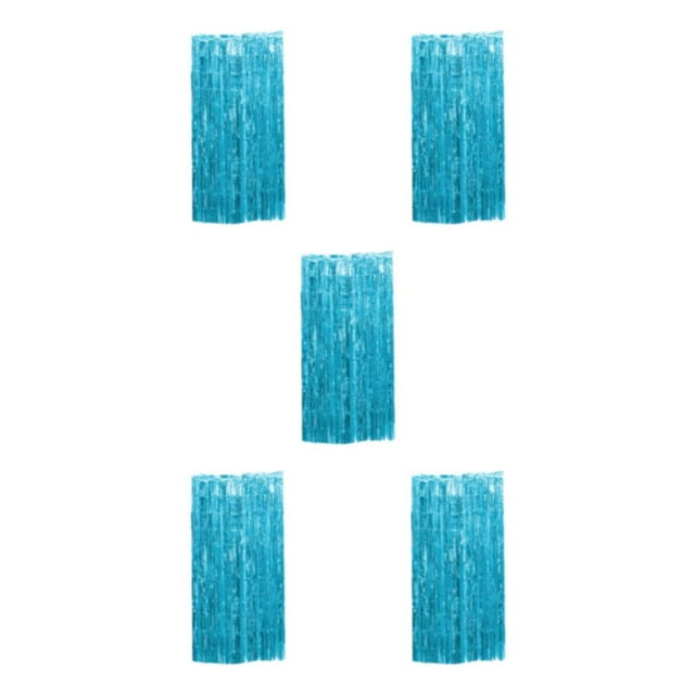Guardoinrt Foil Curtain Safe Ingredients Exquisite Craft DIY Decorative Wide Application Multiple Colors Foil Fringe Curtain Light Blue 3*1m 5Set