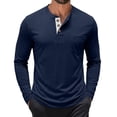 thumbnail image 3 of Urbanix Men's Henley Shirts Fashion Long Sleeve Sport T-Shirts Slim Fit Henley Neck Running Clothes Outdoor Workout Wear with Pocket, 3 of 5