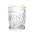 thumbnail image 3 of AMLESO Iced Coffee Glass Cup Embossed Retro Tea Cup Friend Birthday Gifts short, 3 of 8