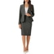 thumbnail image 2 of Conjunto de falda de 2 piezas para mujer INSPIRE CHIC, blazer peplum, falda lápiz de cintura alta, atuendo de trabajo M gris oscuro, 2 of 6