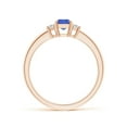 thumbnail image 2 of ANGARA Natural Tanzanite and Diamond Three Stone Ring in 14K Rose Gold for Women (Size-6x4mm) | December Birthstone, Birthday, Anniversary, Jewelry Gift for Women | Natural Tanzanite Ring, 2 of 8