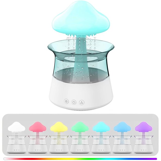 Rain Cloud Humidifier Water Drip, 2 in 1 Rain Cloud Diffuser, Rain Drop Humidifier, Aromatherapy Essential Oil Diffuser