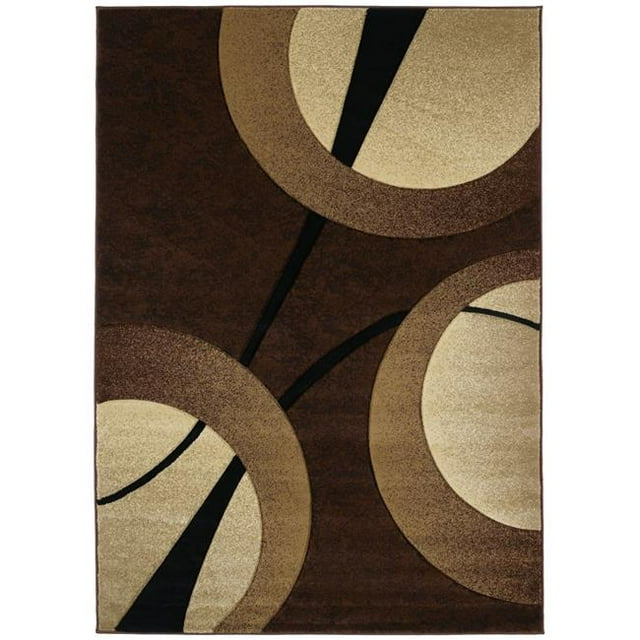 United Weavers 510 22051 69 Tapis Contours Zaga 5 Pi. 3 Po. x 7 Pi. 6 Po., Chocolat
