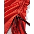 thumbnail image 6 of Qmyliery Women Wrap-Chest Dress, Sleeveless Plaid / Solid Color Party Casual Wrapped Summer Midi,S/M/L/XL, 6 of 9