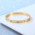 thumbnail image 2 of Pulsera de lujo Ryscom con cristales de zirconia dorado casual, 2 of 5