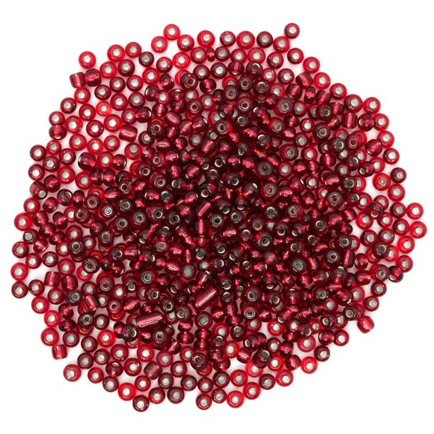 Cousin DIY Glass 40g Red, Silver Lined 6/0 EBead, 1 Each Walmart