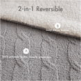 thumbnail image 5 of JERFIT King Size Cable Knit Chenille Bedding Set, 3-Piece Comforter Set with Sherpa Back, Ultra Soft Thermal Blanket, Gray Bedspread for All Season, 5 of 10