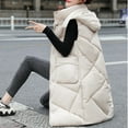 thumbnail image 6 of Gamivast Long Quilted Vest Women with Detachable Hooded Plus Size Stand Collar Sleeveless Padded Jackets Winter Trendy Zip up Coats with Pockets Warm Button Down Outerwear, 6 of 6