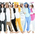 thumbnail image 2 of Totoro-Pijama de franela con dibujos de unicornio y Panda para mujer, ropa de dormir de una pieza, Mono para niños, 2 of 4