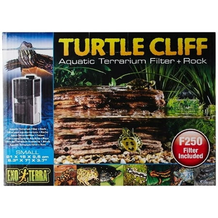 Exo Terra Turtle Cliff Aquatic Terrarium Filter/Rock, (Best Canister Filter For Turtle Tank)