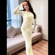 thumbnail image 4 of Vestido de Crochet para Mujer, de Larga, de y Espalda Abierta, Tejido de Punto Amarillo L, 4 of 7