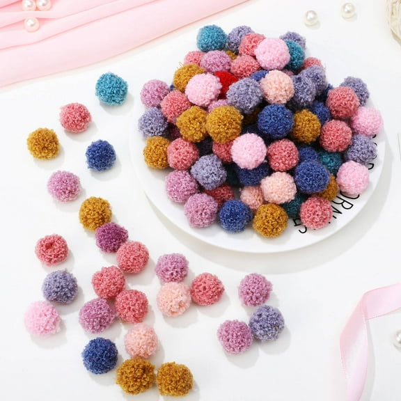 PAMINGONO 200 Pcs Pom Poms Balls Assorted Color Fluffy for Interest Class