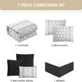 thumbnail image 4 of Apatite 7 Piece Comforter Set, California King, White Black, 4 of 4