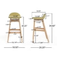 thumbnail image 3 of GDF Studio Tenley Mid Century Modern Upholstered 30.5 Inch Barstools, Set of 2, Green Tea Fabric and Oak, 3 of 10