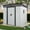 White+Black-6ft x 5ft, variant on Olurrisa 8x8 FT Outdoor Storage Shed with 4 Windows & Lockable Door, Dark Gray Metal Garden Shed, Waterproof Tool Shed for Backyard, Patio & Lawn Equipment