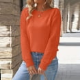 thumbnail image 3 of Women's Long Sleeve Crew Neck Crochet Pullover Sweater, 3 of 20