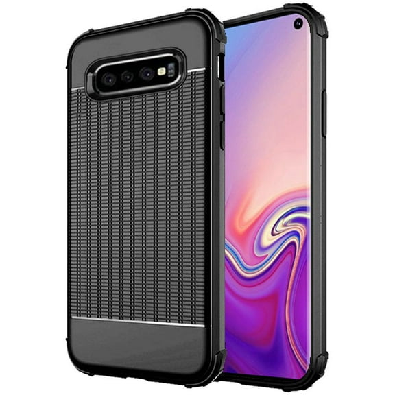 GSA Textured Shockproof Hybrid Case for Samsung S10 (6.1") - Black