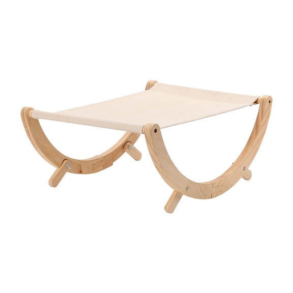 Wooden Cat Hammock Wooden Cat Swing Bed Folding Detachable Pet Bed for Cats Dogs Pets Canvas