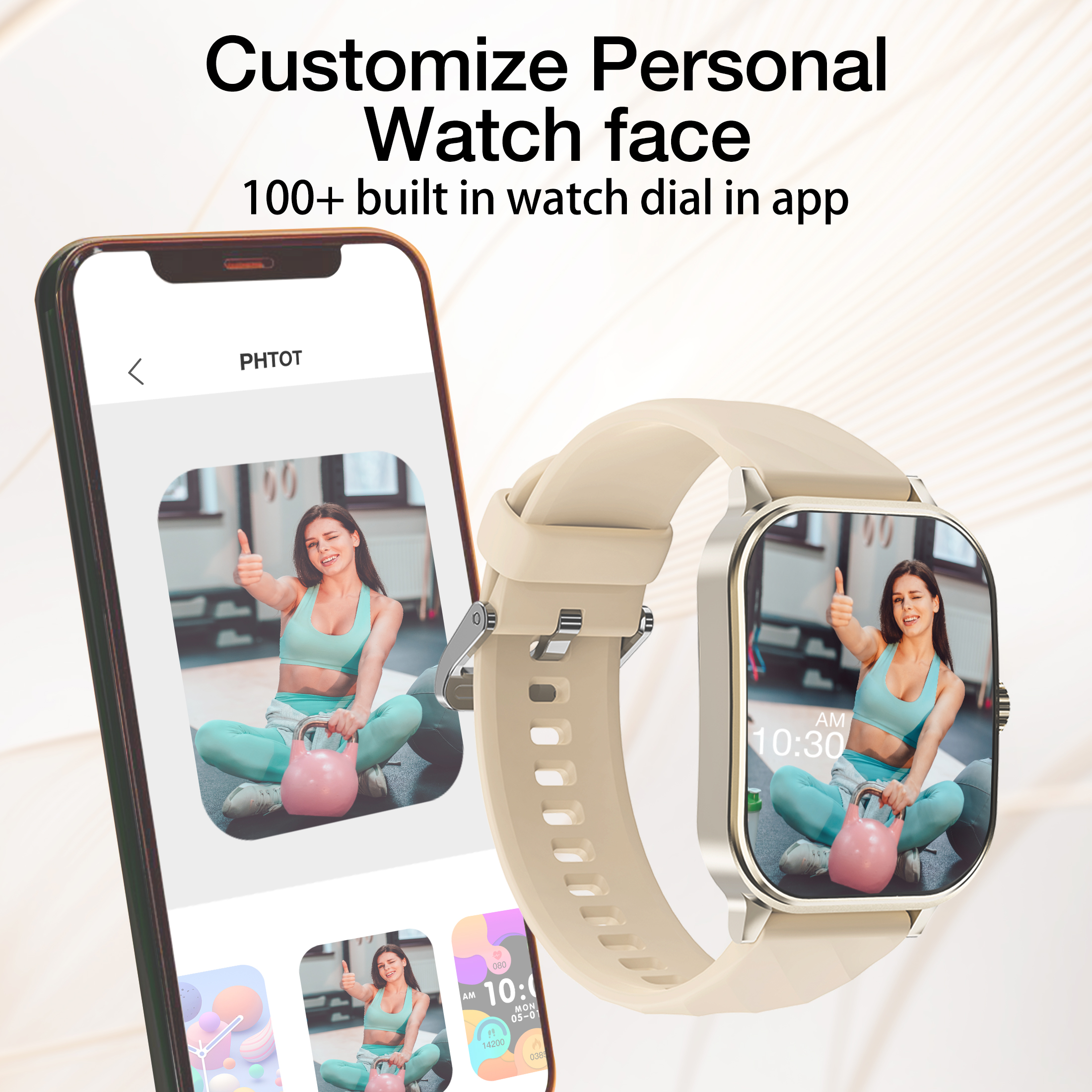 BlitzWolf Smart Watch for Android, IP67 Waterproof Fitness Watch, Gift for Women and Men