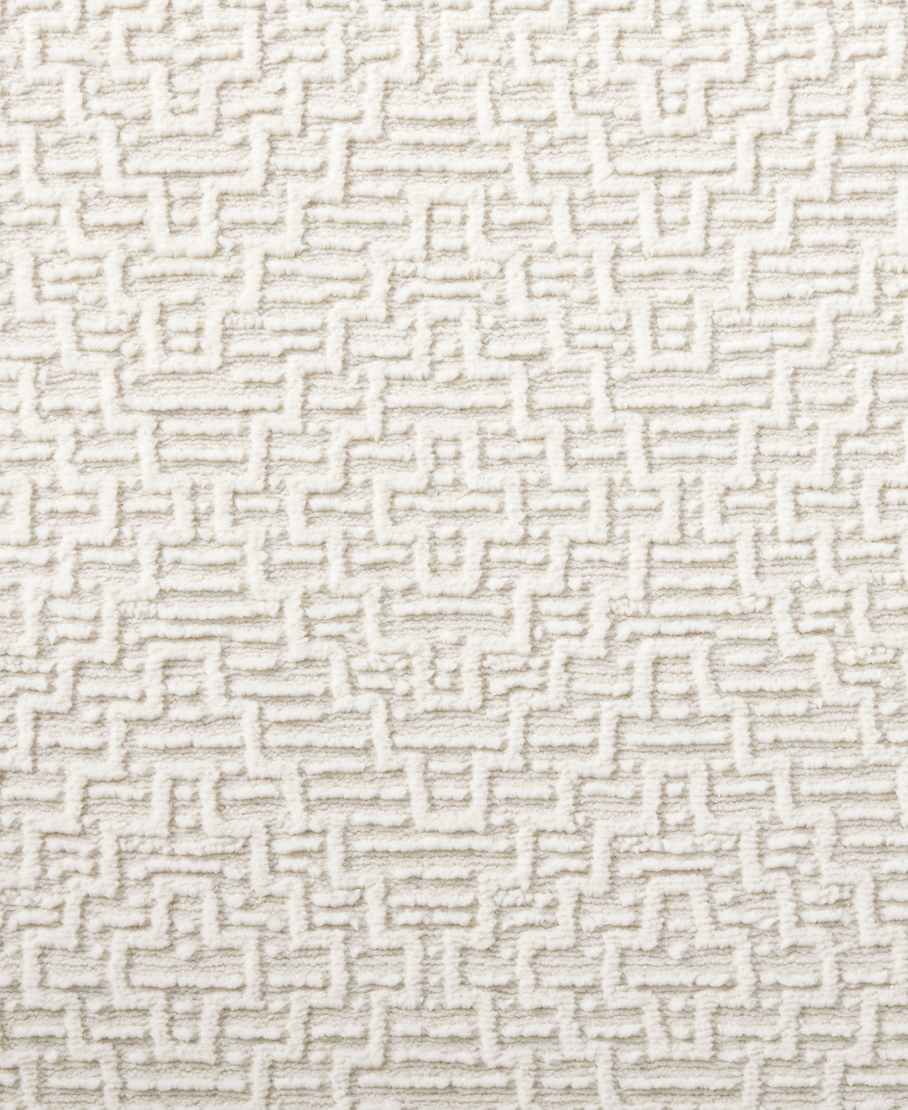 TOWN & COUNTRY LUXE Tretta Modern Geo Runner Area Rug with Plush High-Low Texture, Ivory, 1'9"x7'2"