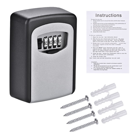 Portable Combination Lockbox For Emergency Access, Resettable Code Safe Security Lock Box With Sturdy Security Lockbox Features, Suitable For Small Item Storage And Keyless Entry