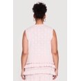 thumbnail image 4 of Women's Plus Size Heart Geometric Pointelle Button Front Vest, 4 of 4