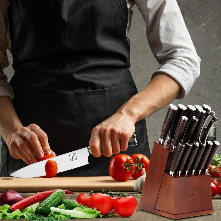  Knife Set, imarku 16-Pieces Premium Kitchen Knife Set, Japan  Stainless Steel Knife Set with Block and Knife Sharpener : Home & Kitchen