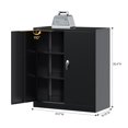 thumbnail image 4 of JAORD  Metal Storage Cabinet, Storage Cabinet with 2 Adjustable Shelves, Steel Counter Cabinet with Lockable Doors for Home Office (Black), 4 of 8