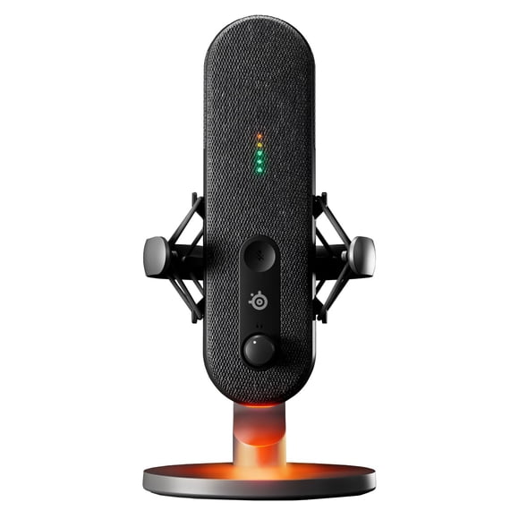 Micrófono USB SteelSeries Alias para PC: cápsula tres veces más grande para juegos, streaming y podcasting; software de audio Sonar para streamers; cancelación de ruido con IA; LED (renovado)